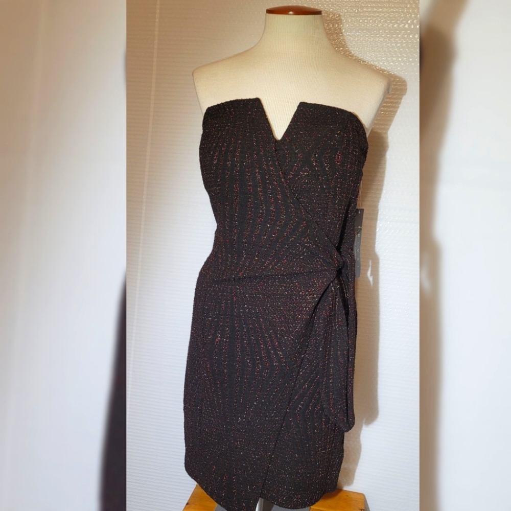 Trixxi strapless black multicolor sparkle dress